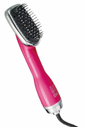 Le Angelique Hot Air Hair Brush 2 In 1 Dryer Styler 110V With Nano & Tourmaline Tech | Ergo Grip, Comfy Bristles, 360° Swivel & Long Cord | Straighten Or Curl (Pink) - Hemp To World