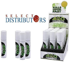 420 Spray - Cannabis Odor Destroying Spray for Eliminating Pot Smoke, Cigarette Smoke or Most Unwanted Odors in Your House, Car or Apartment, So Freshen Up The “Joint!” 12PK Retail Display